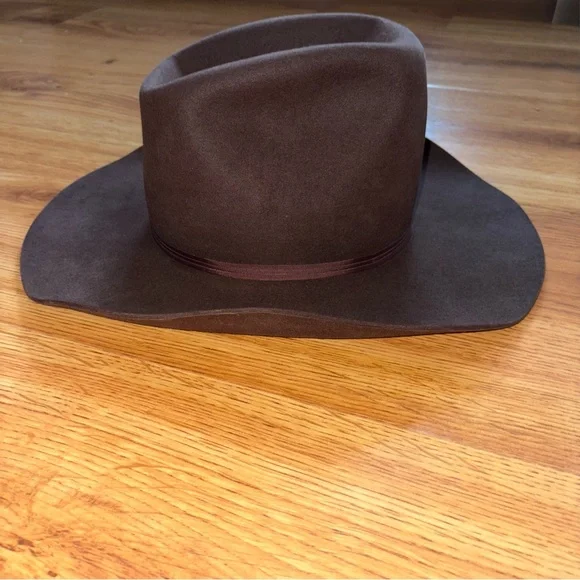 Vintage Beaver Hats Brand 10X Quality Custom Made Brown Cowboy Hat 7 3/8